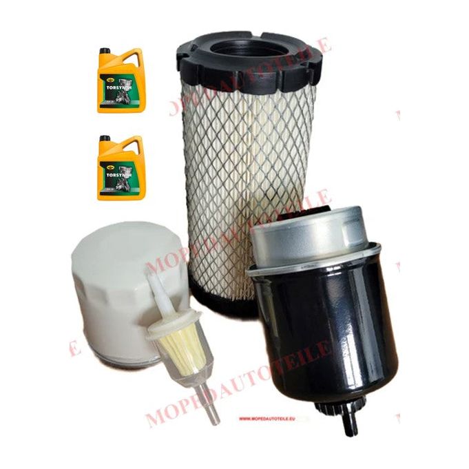 Wartungspaket + 2L Motoröl(5W30), Lombardini 442/492/480 DCI Ölfilter Luftfilter Dieselfilter(2x)