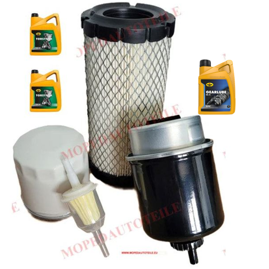 Wartungspaket + 2L Motoröl(5W30)+ 1L Getriebe öl(80W90), Lombardini 442/492/480 DCI Ölfilter Luftfilter Dieselfilter(2x)