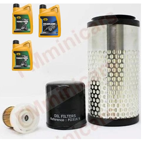 Wartungspaket + 2L Motoröl(10W40)+ 1L getriebeöl(80W90), Aixam Z482 Ölfilter Luftfilter Dieselfilter Kubota