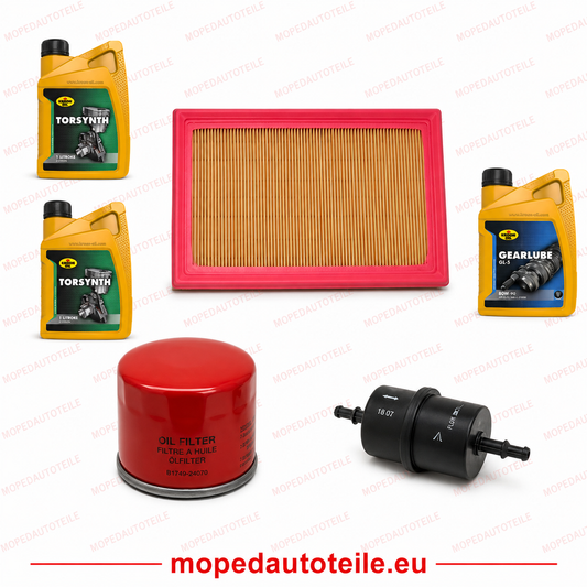 Forfait d'entretien + 2L d'huile moteur (10W40) + 1L d'huile de boîte de vitesses (80W90), Lombardini Focs LWD 502(505) Filtre à huile Filtre à air Filtre à carburant diesel