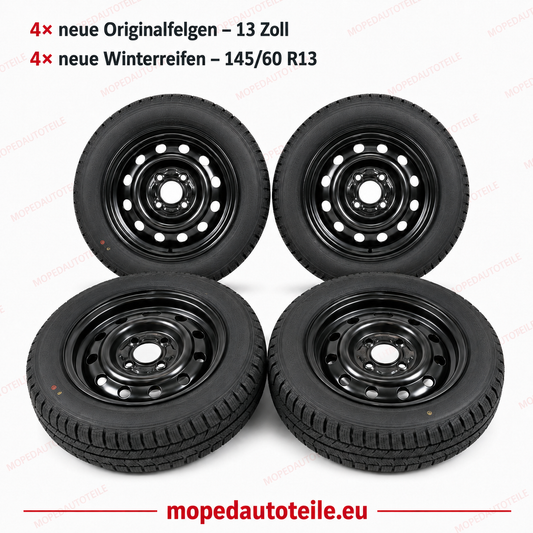 Sada 4 nových originálních disků + 4 nové celoroční pneumatiky 13 palců, Aixam/Microcar