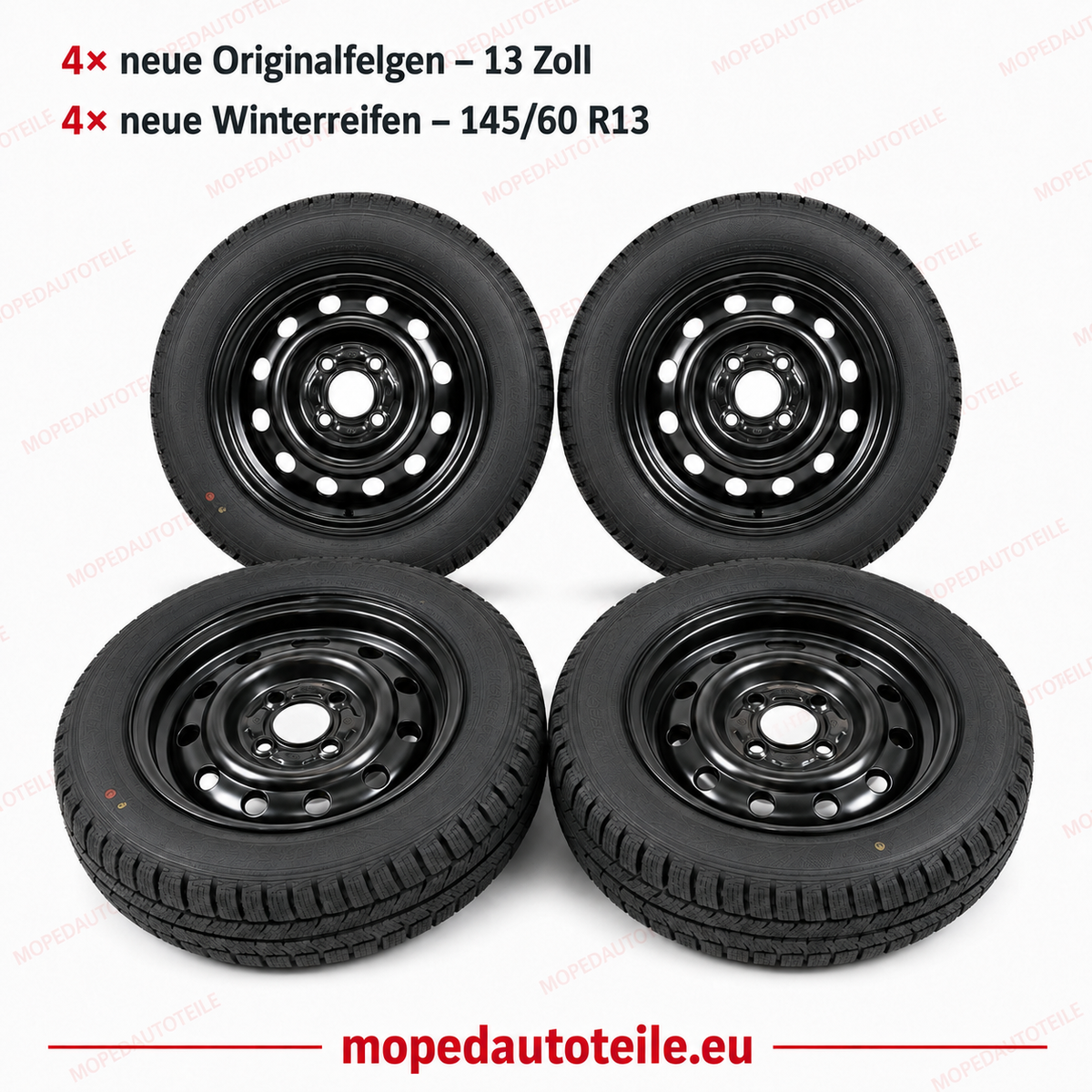 Ensemble de 4 nouvelles jantes d'origine + 4 nouveaux pneus d'été 13 pouces Ligier Microcar