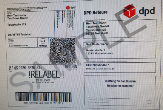 DPD return label 